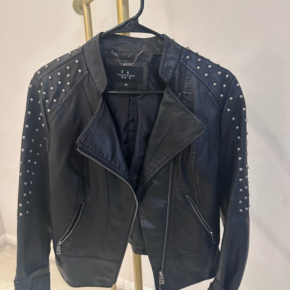 Black Studded Leather Jacket